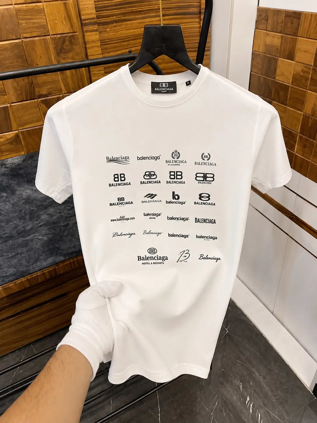 Balenciaga Logo Printed Imported Premium Drop Shoulder T-shirt