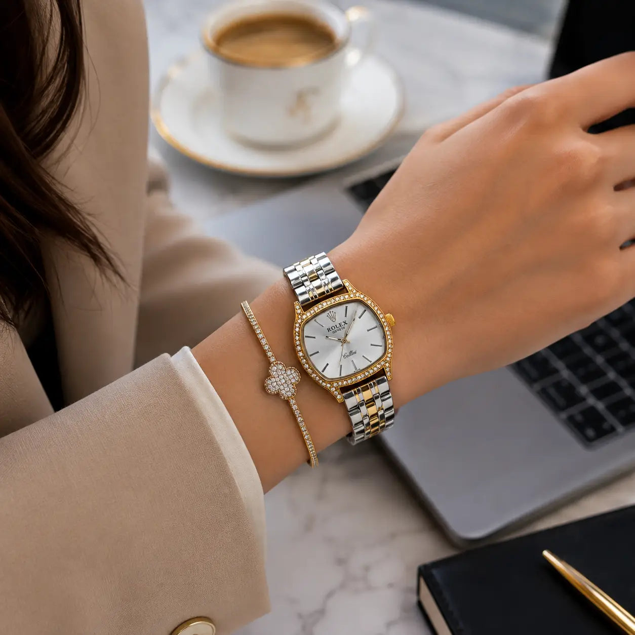 ROLEX_LADIES_GOLD-WHITE Main image