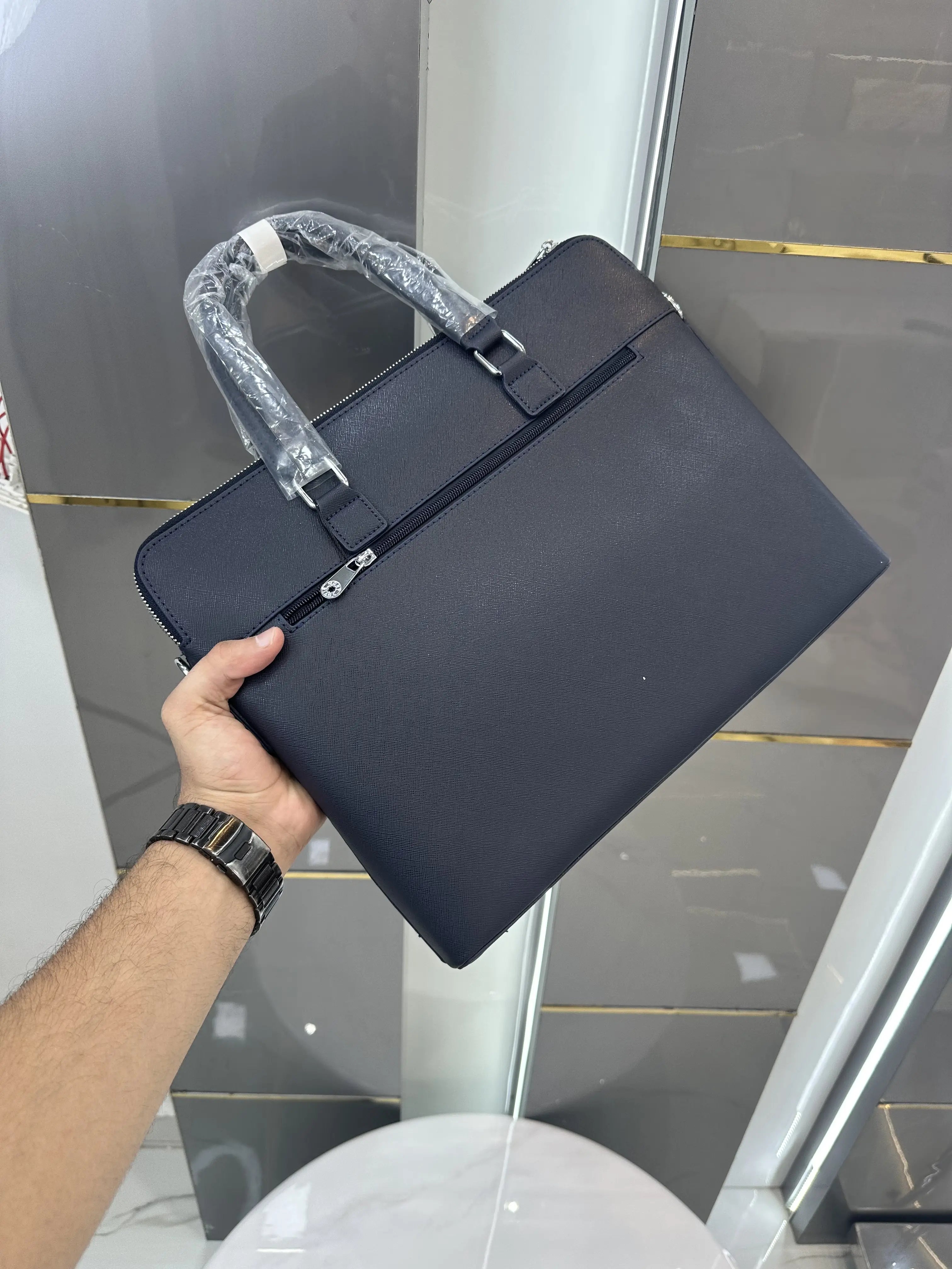 Mont Blan c Luxury Premium Imported Black Laptop Bag Blue mb567