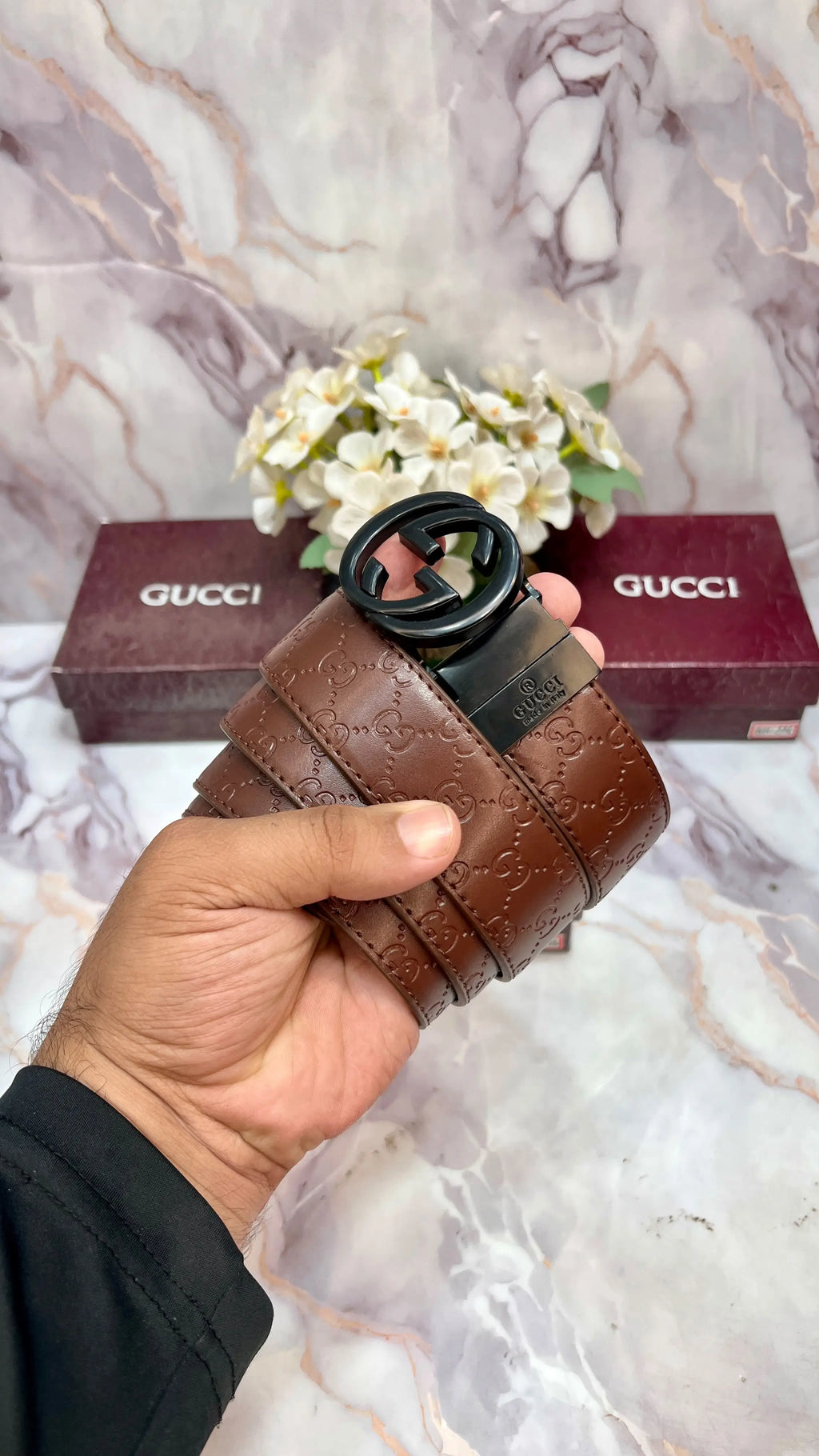 Gu_CcI PREMIUM QUALITY IMPORTED REVERSIBLE BELT WITH OG BOX GG-613