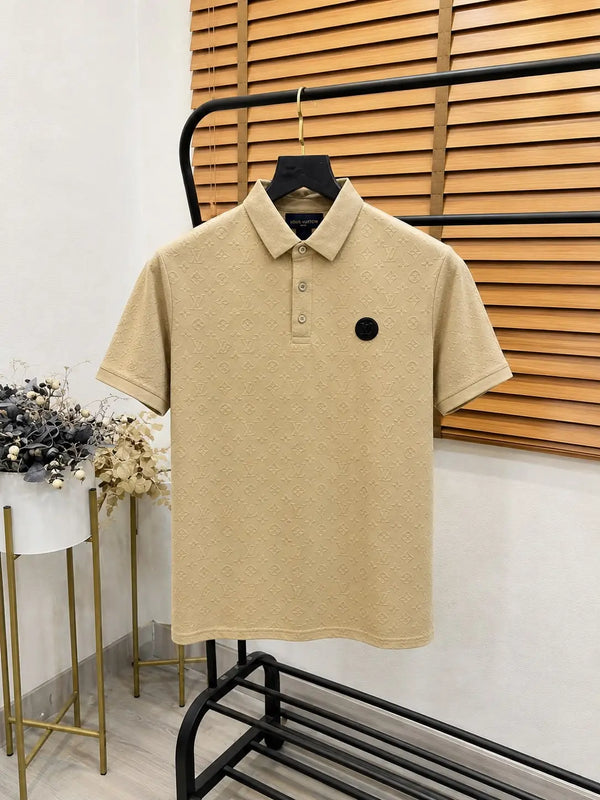 Loui_s Vuitton Monogram Embossed Self Print Imported Polo T-shirt