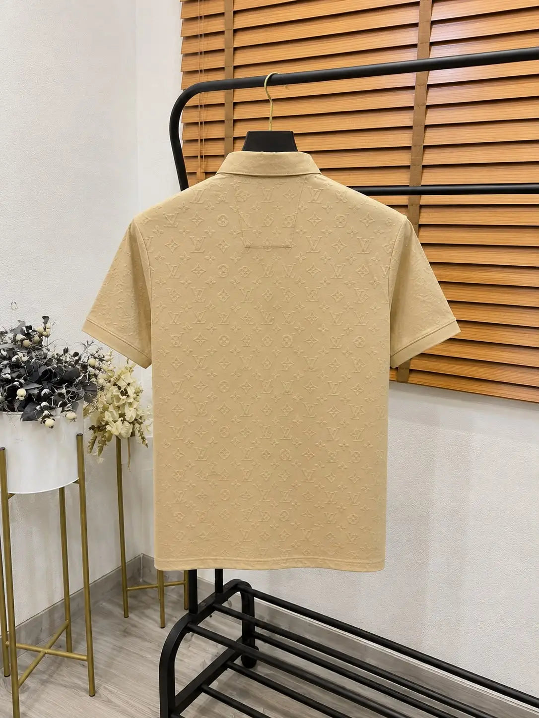 Loui_s Vuitton Monogram Embossed Self Print Imported Polo T-shirt