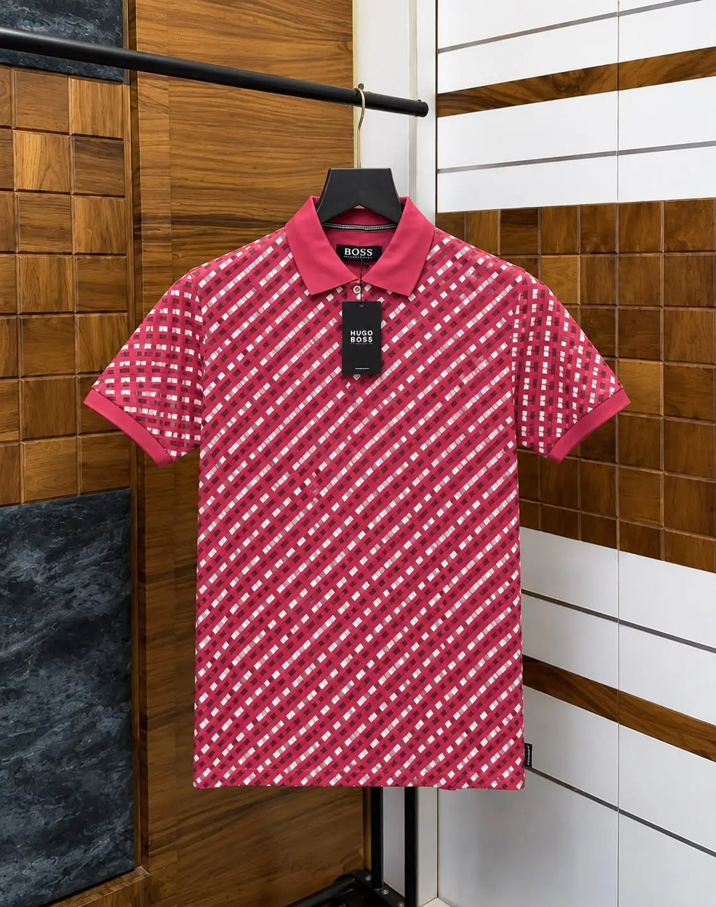 Hugo Bos_s All Over MonogR_am. Print Premium Polo T-shirt