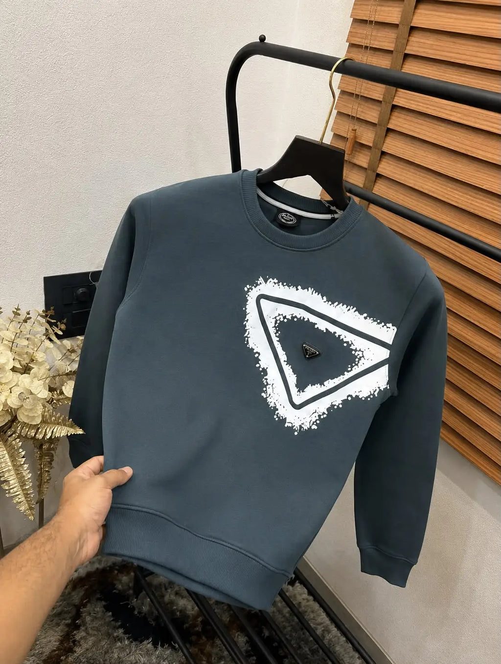 Prad_a Steel Logo Imported Premium Sweatshirt