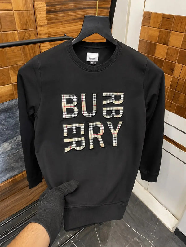 Burberr_y Embossed Print Imported Premium Full Sleeves T-shirt