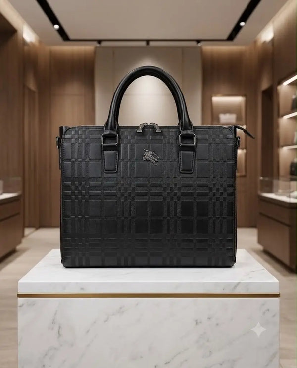 Burberr y Monogram Luxury Premium Imported Black Laptop Bag Blue b56
