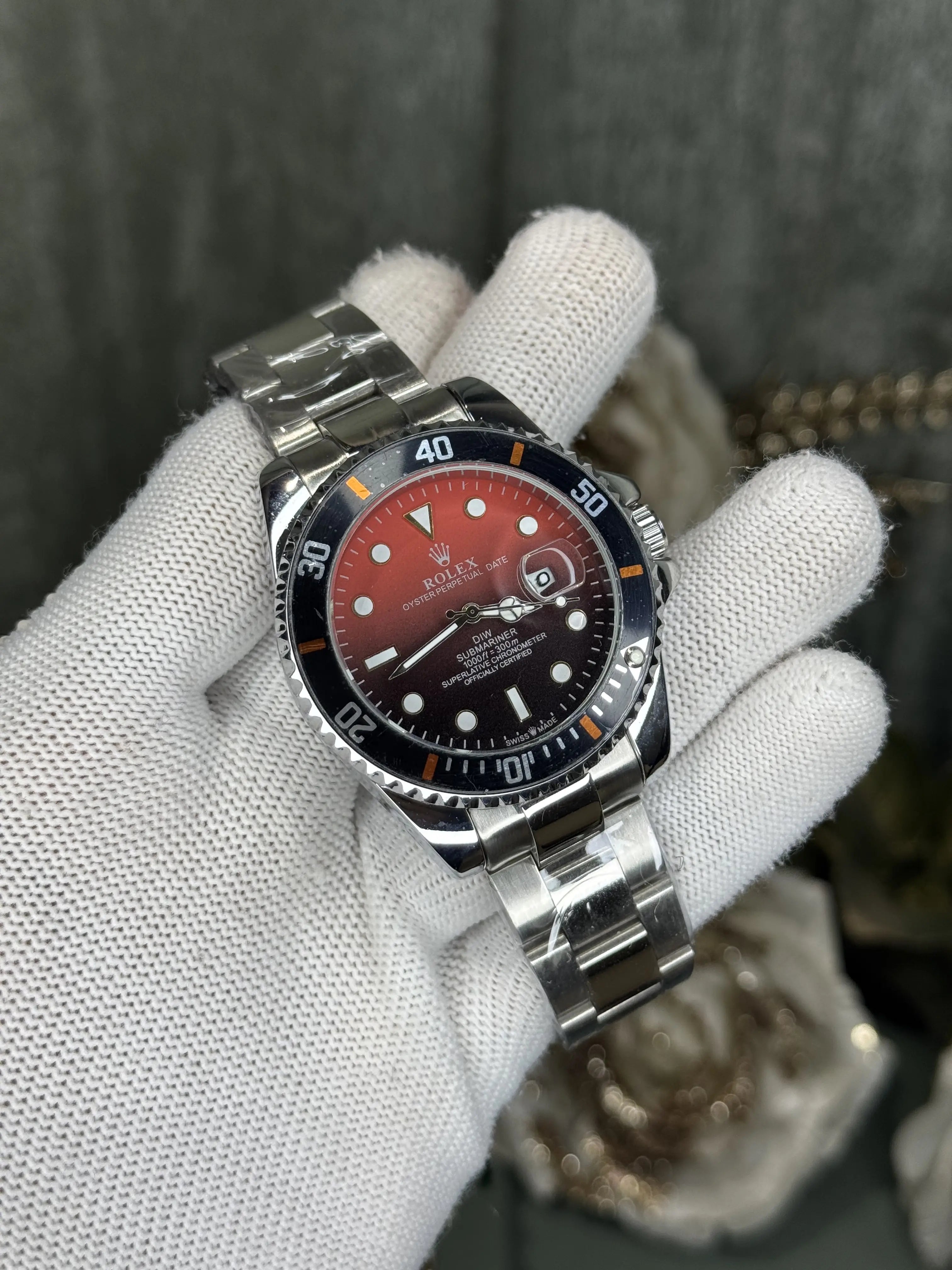 Role x Submariner Silver Red Premium Quartz Watch