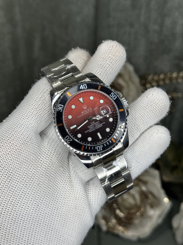 Role x Submariner Silver Red Premium Quartz Watch