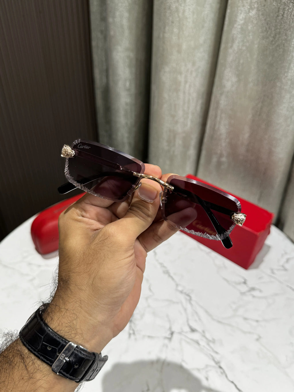 Cartie r Gold Black Shaded Lens Premium Shades 0012