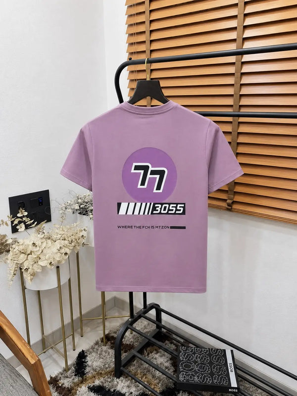 Bos_s Cotton Elastane Printed Premium Crew Neck T-shirt With Brand Box