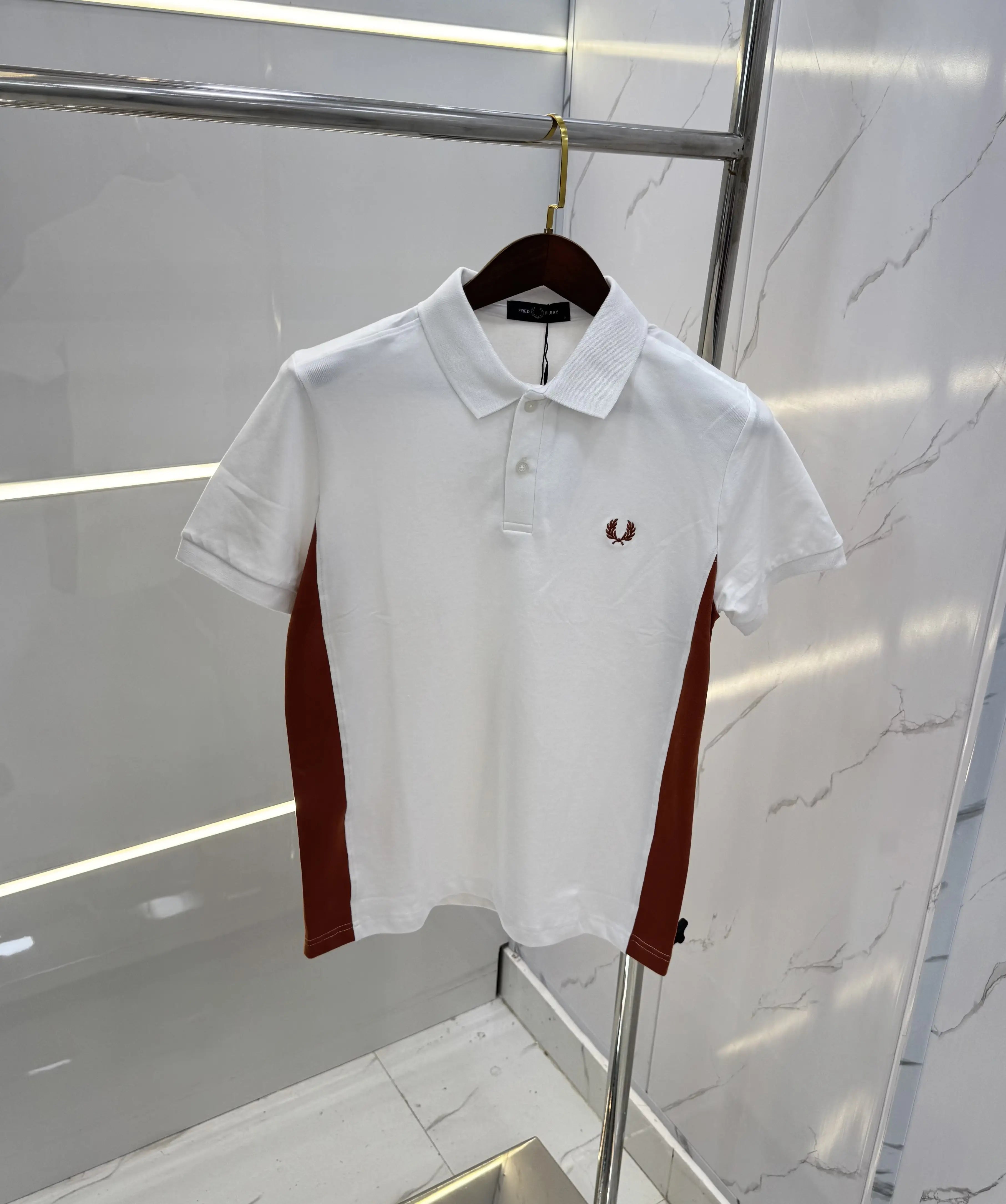 Fredperr y White Logo Work Premium Polo T-shirt