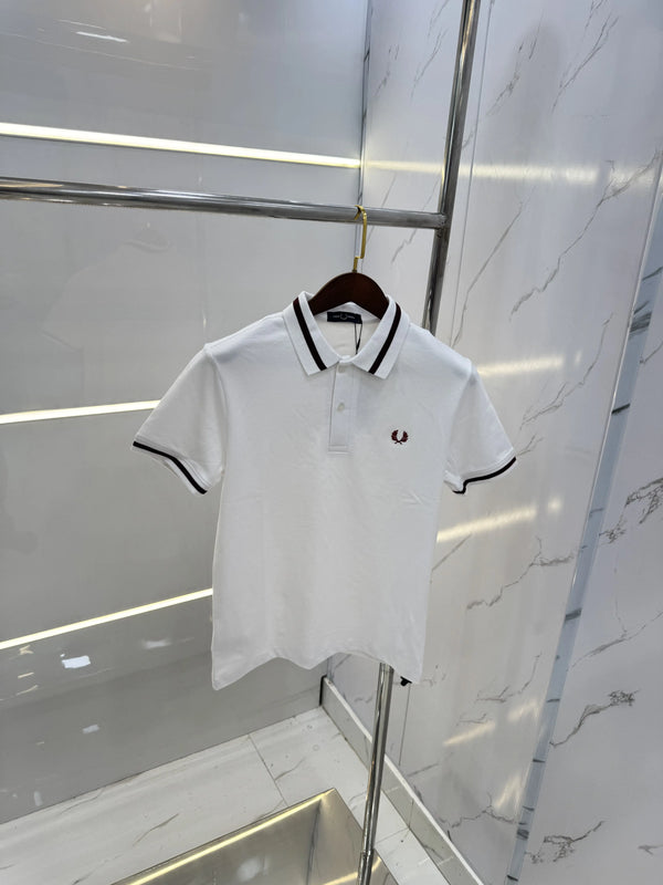 Fredperr y White Logo Work Premium Polo T-shirt
