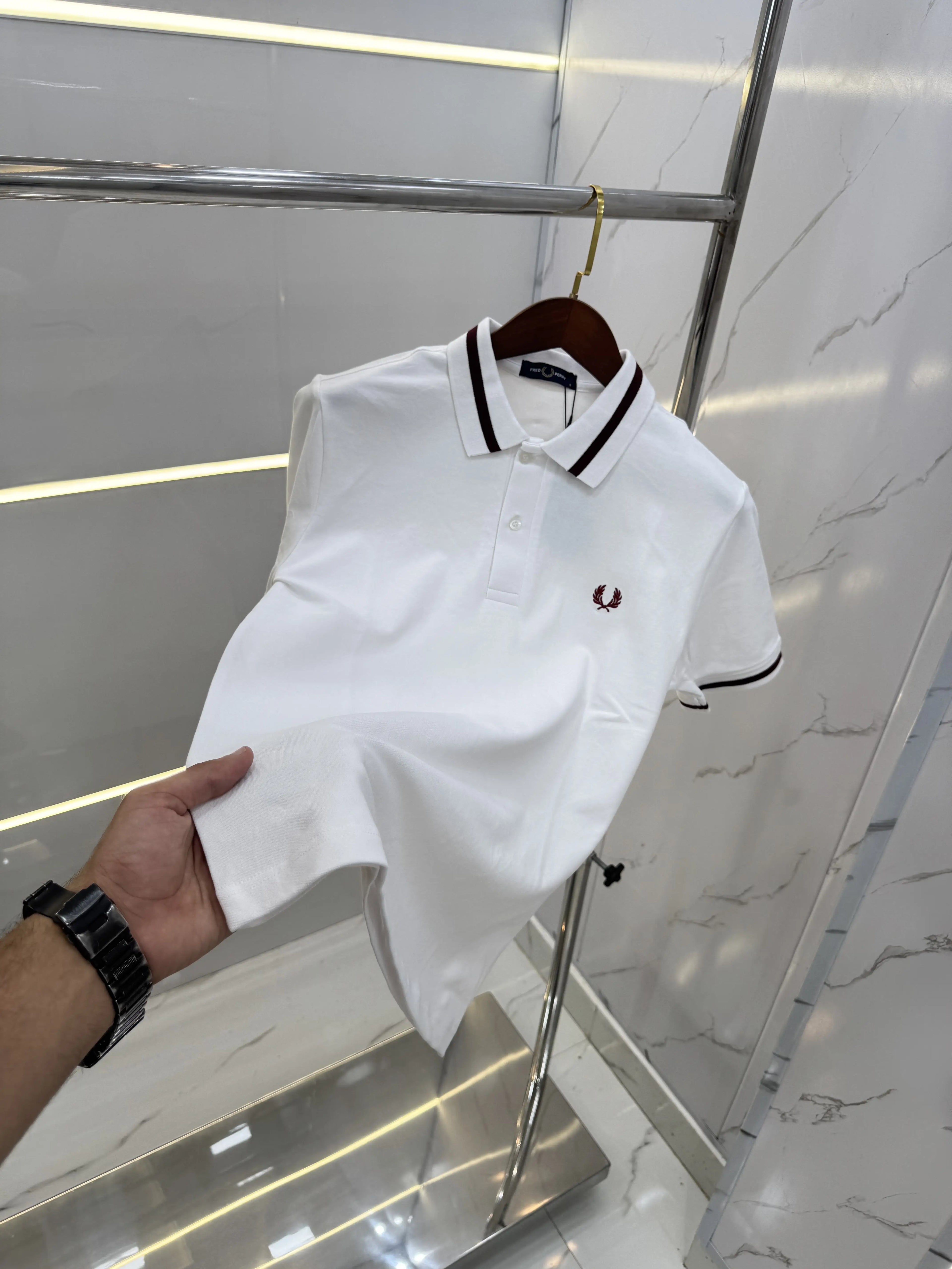 Fredperr y White Logo Work Premium Polo T-shirt