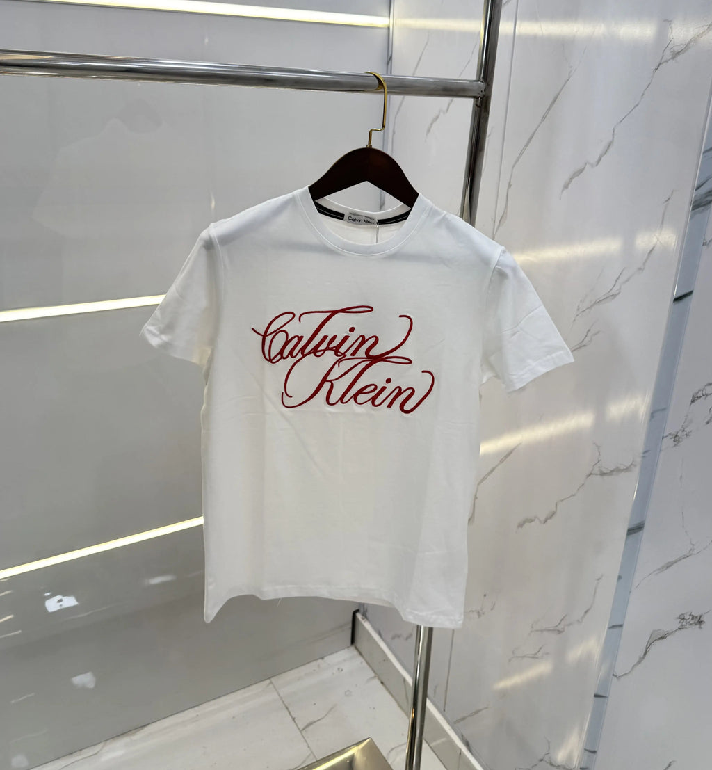 Calvin Klein White Logo Print Premium T-Shirt