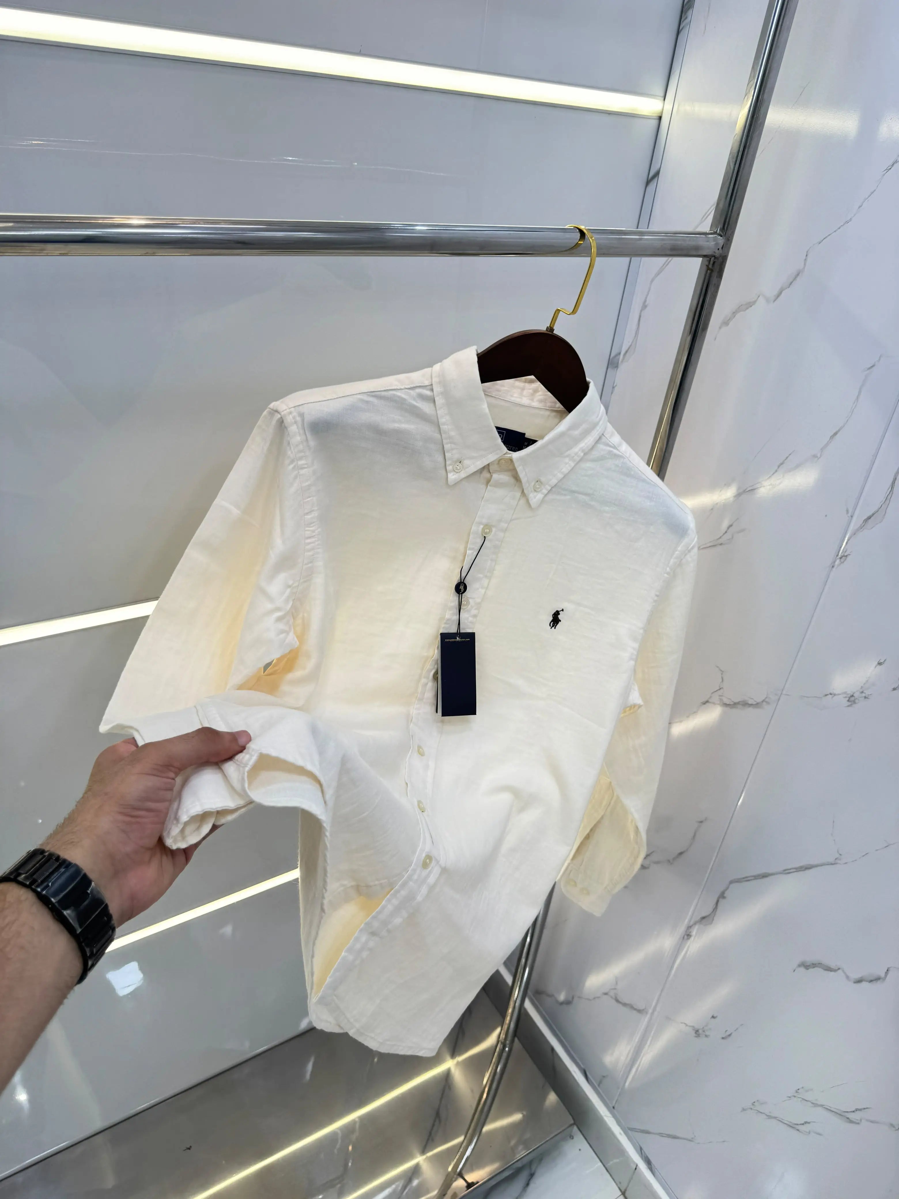 Ralp h Lauren Cream Premium linen Shirt