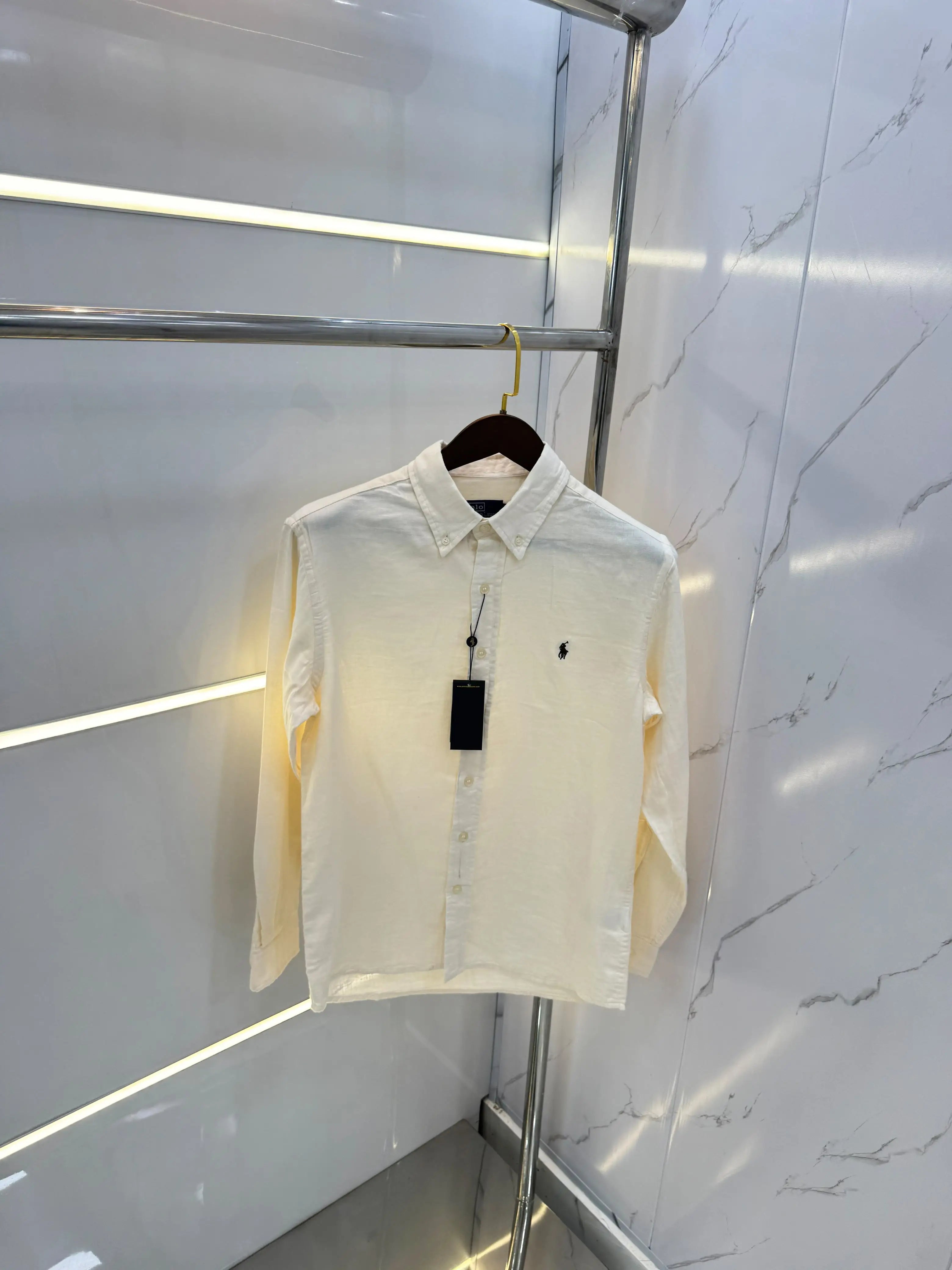 Ralp h Lauren Cream Premium linen Shirt