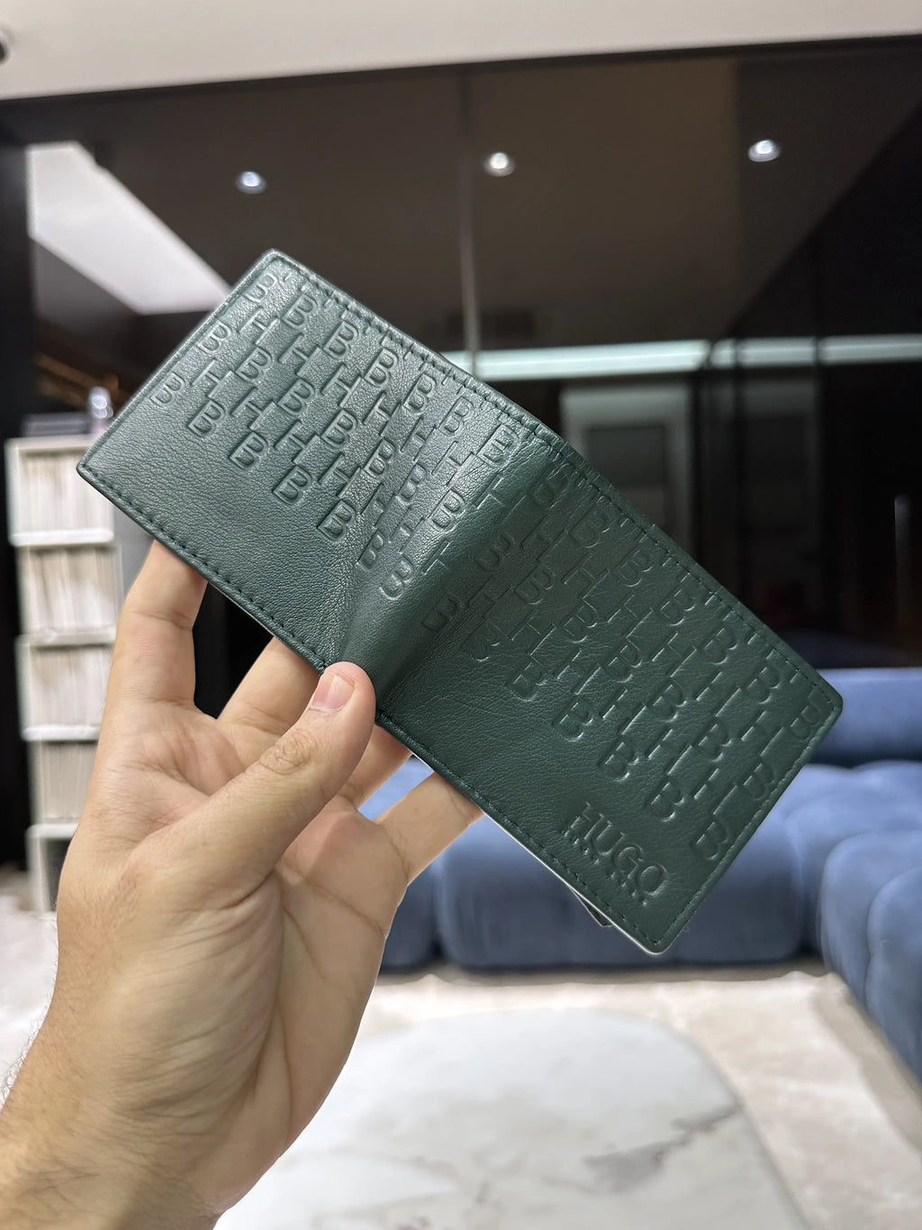 Hugo Bos s Green Monogram Premium Wallet h47