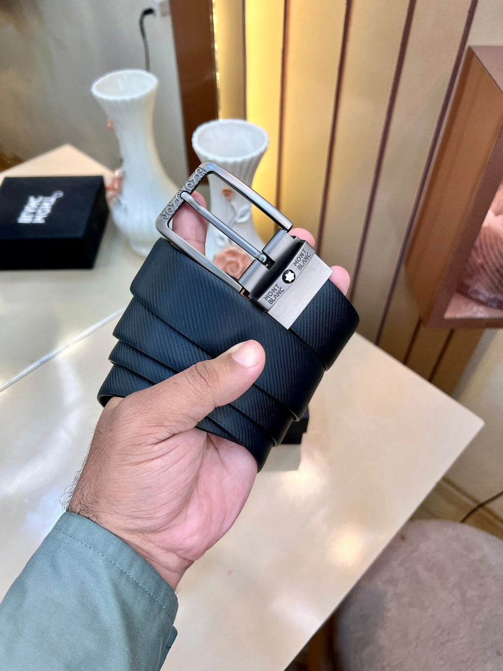MONT BLANC IMP PREMIUM QUALITY REVERSEABLE BELT WITH OG BOX 