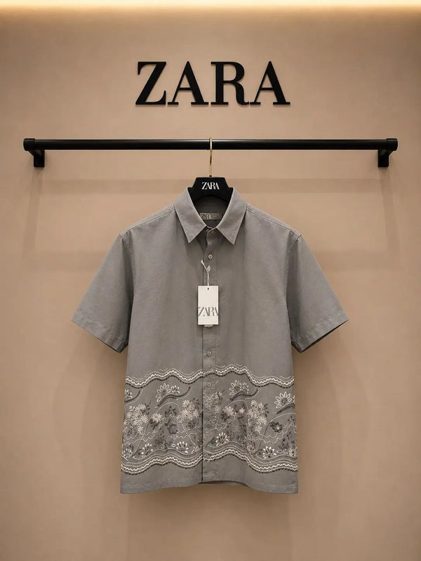 Zar_a Imported Linen Cotton Printed Premium Shirt (DN 630)