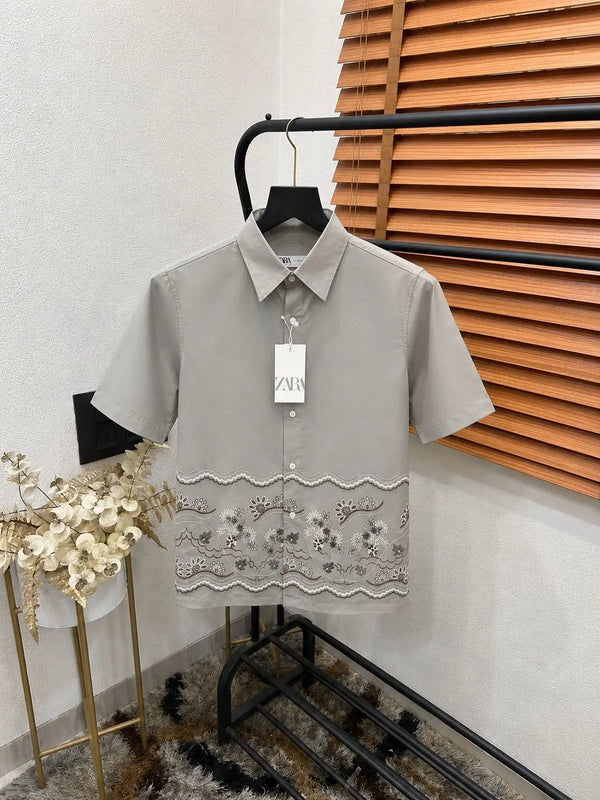 Zar_a Imported Linen Cotton Printed Premium Shirt (DN 630)
