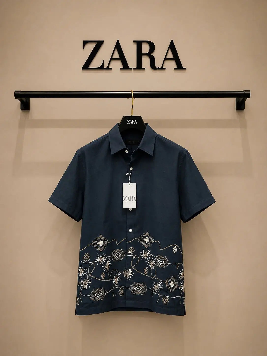 Zar_a Imported Linen Cotton Printed Premium Shirt (DN 631)