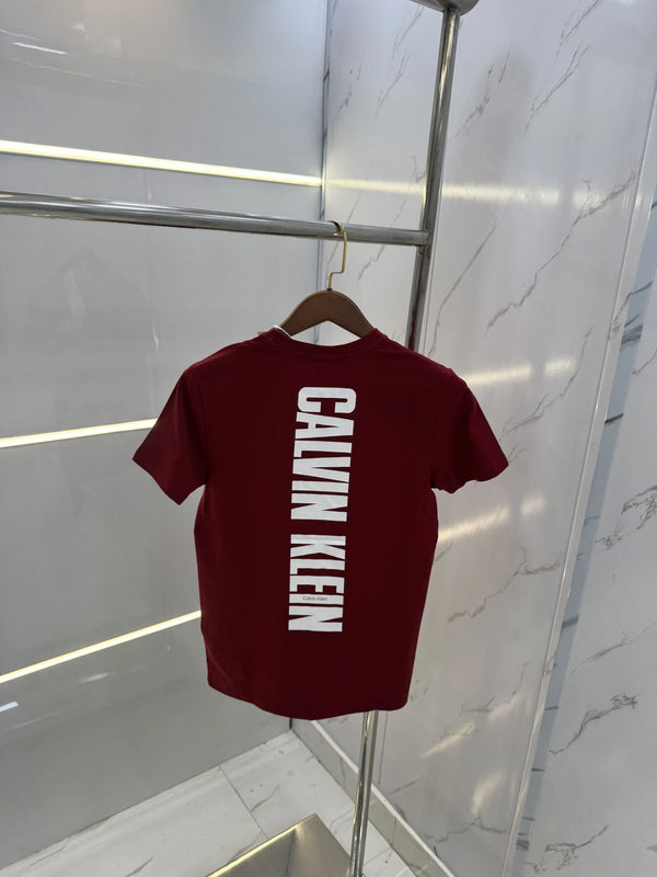 Calvin Klein Maroon Logo Print Premium T-Shirt