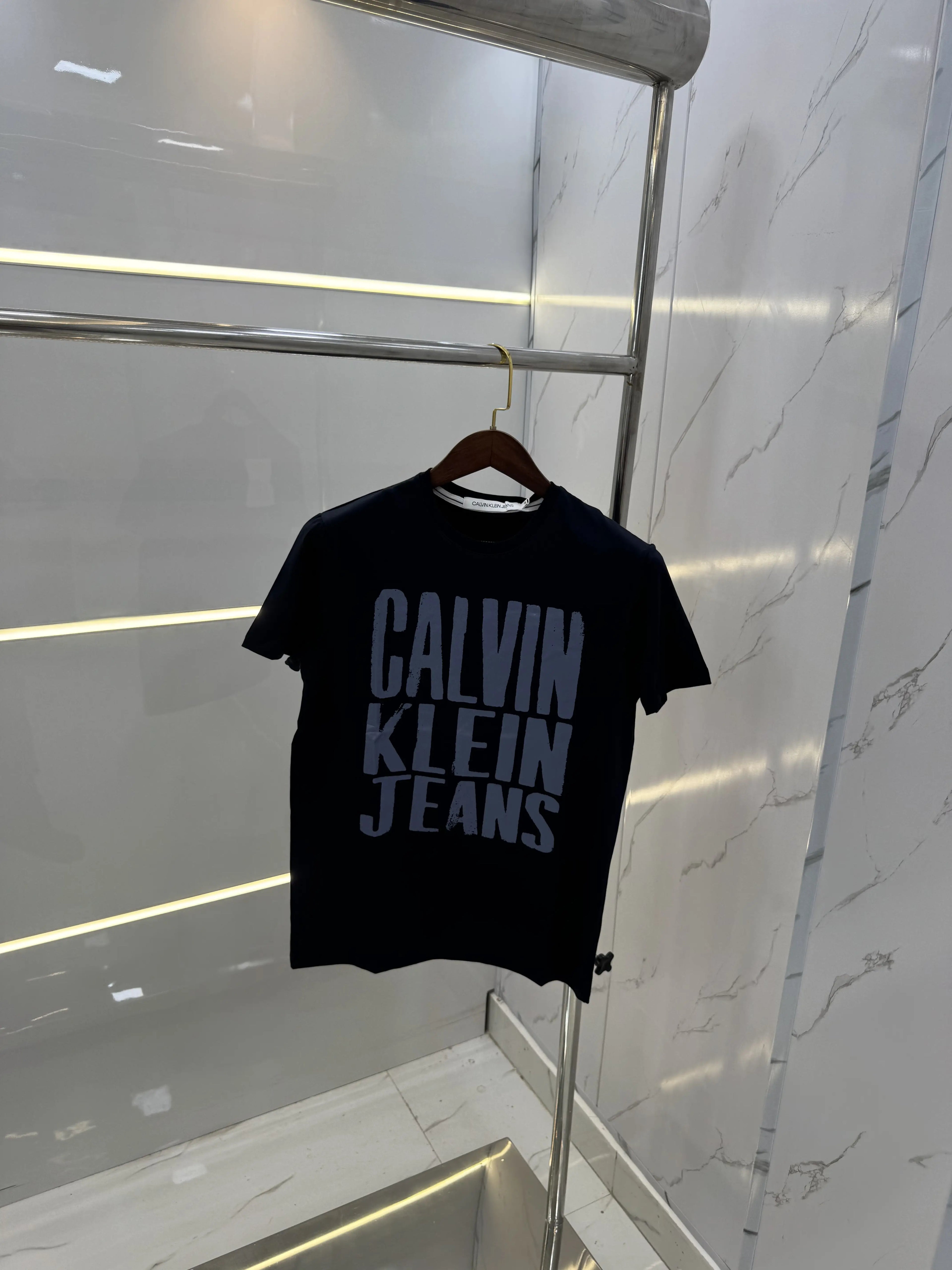 Calvin Klein Navy Blue Logo Print Premium T-Shirt