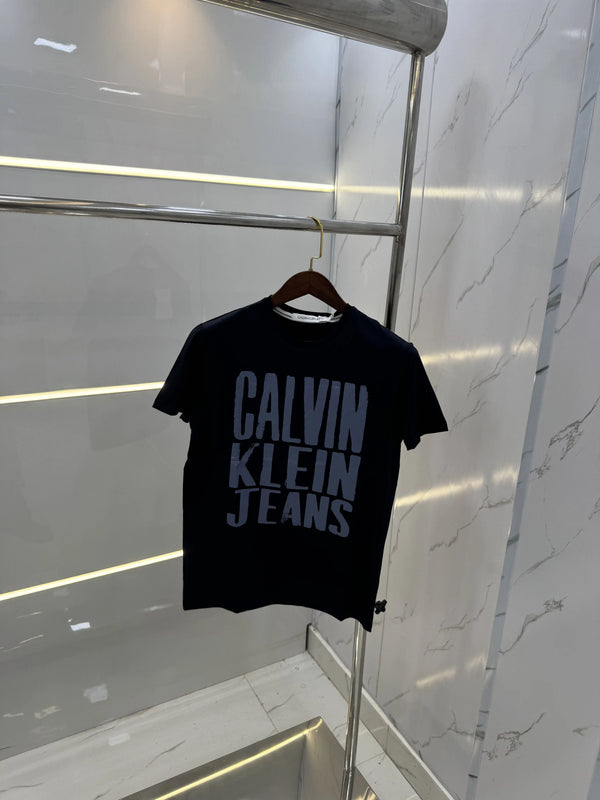 Calvin Klein Navy Blue Logo Print Premium T-Shirt