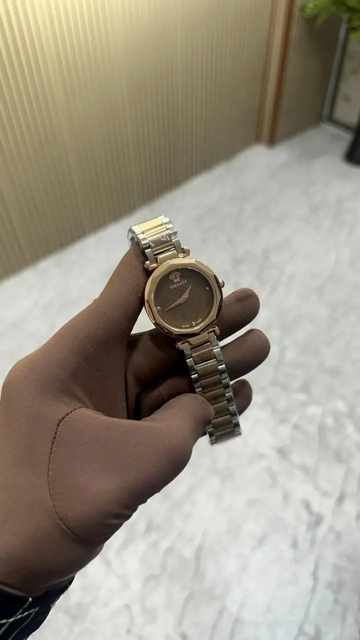 VERSACE HERITAGE TWO TONE BROWN DIAL