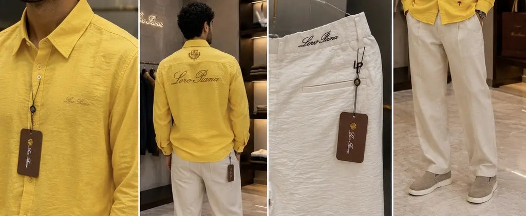 Loro Piana Yellow White Italian Imported Combo