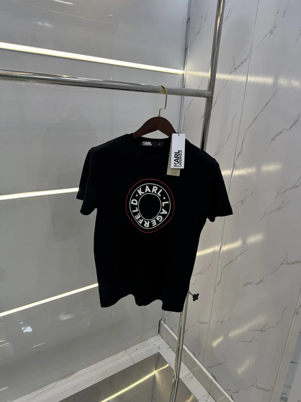 Karl Lagerfeld Black Logo Print Premium T-Shirt
