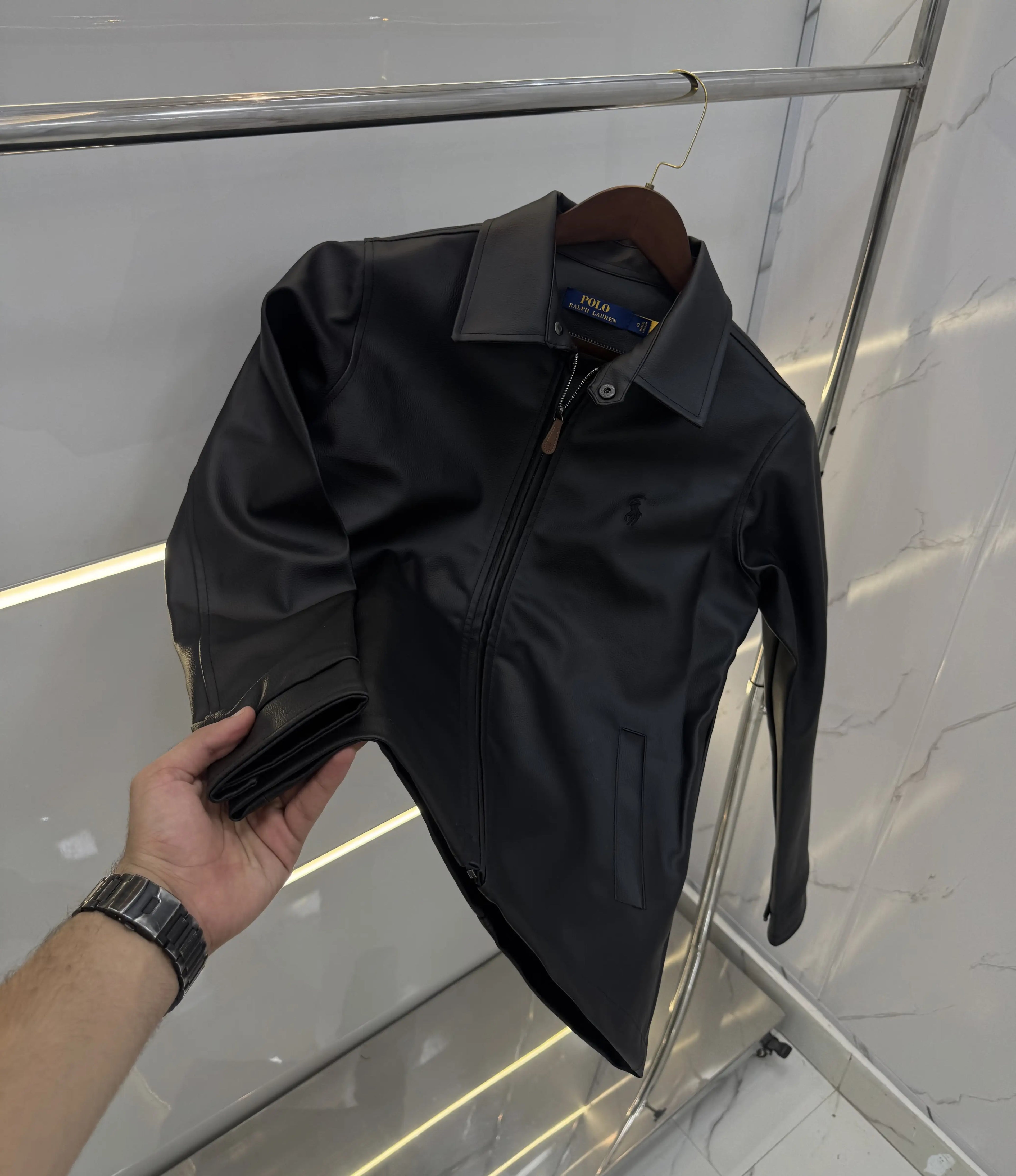 Ralph Lauren Black Premium Leather Jacket