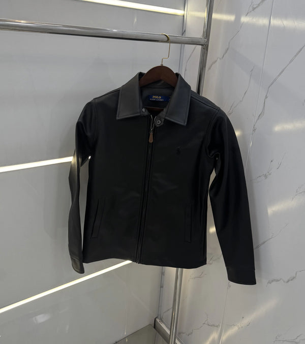Ralph Lauren Black Premium Leather Jacket