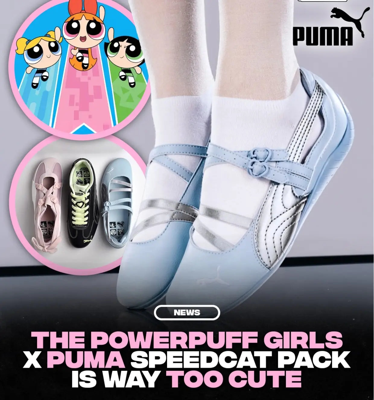 Puma Speedcat Ballet The Powerpuff Girls SILVER SKY BLUE WASH