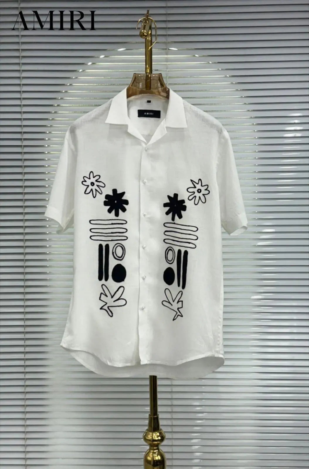 Amir_i Thread Embroidered Exclusive Linen Half Shirt (DN 632)