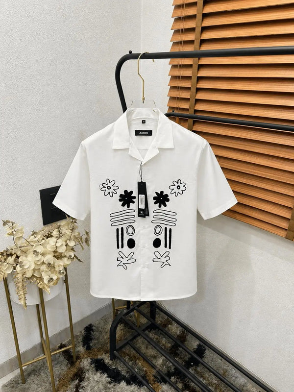 Amir_i Thread Embroidered Exclusive Linen Half Shirt (DN 632)