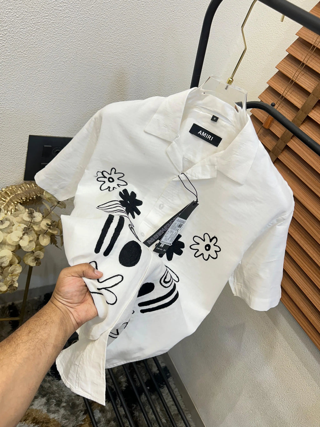 Amir_i Thread Embroidered Exclusive Linen Half Shirt (DN 632)