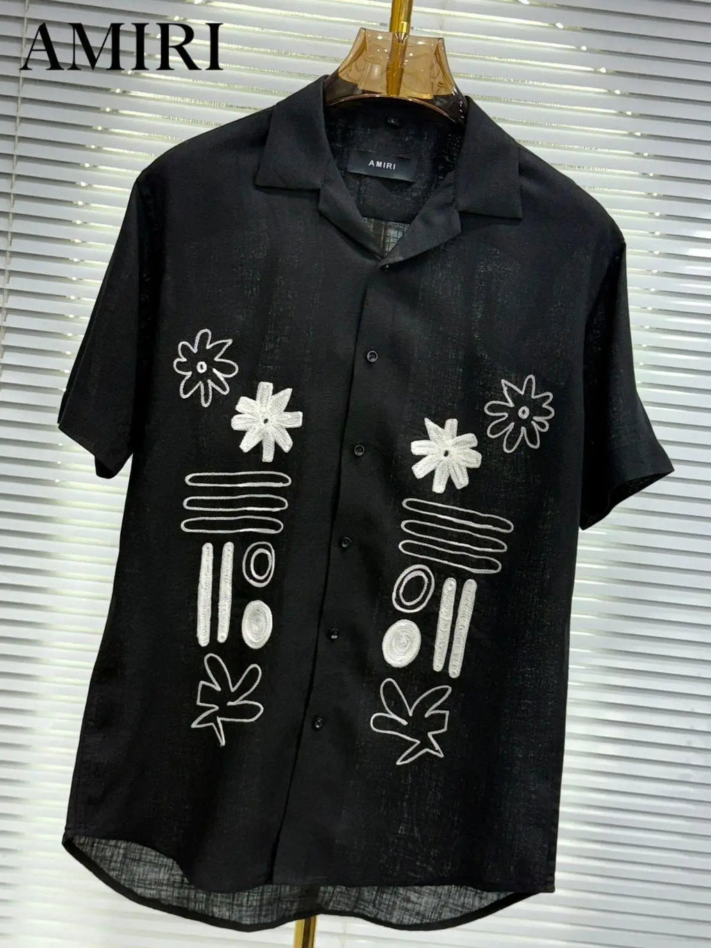 Amir_i Thread Embroidered Exclusive Linen Half Shirt (DN 632)