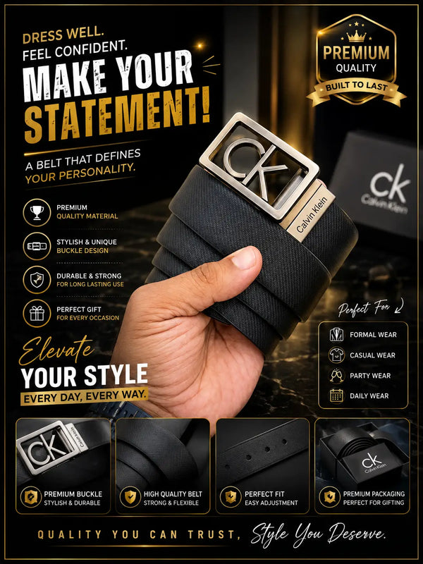 CK CALVIN KLEIN PREMIUM QUALITY IMP REVERSEABLE BELT WITH OG BOX 