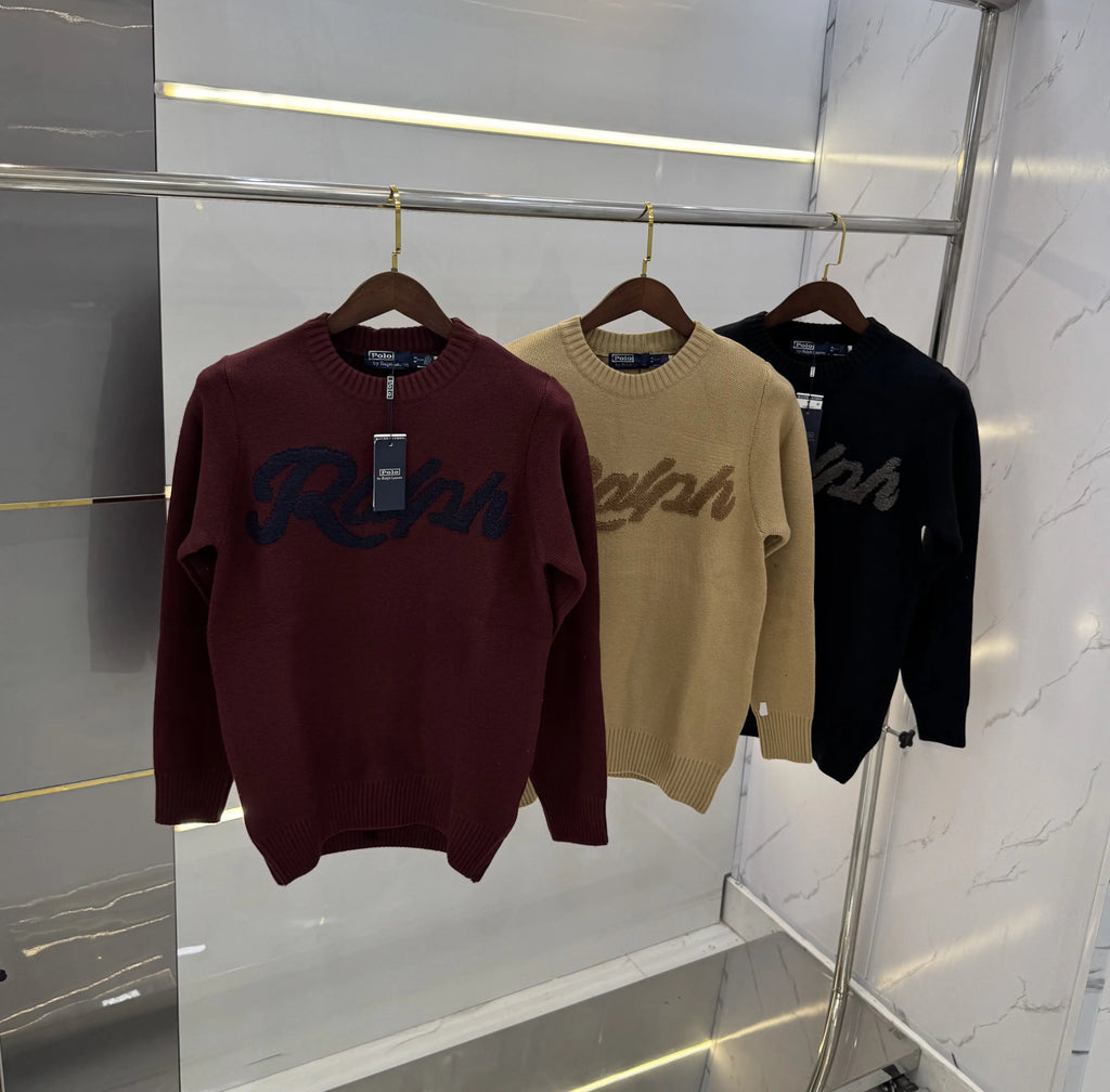 Ralph  Lauren Wine Knitted Imported Pull Over