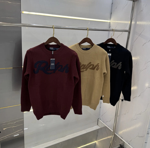 Ralph  Lauren Wine Knitted Imported Pull Over