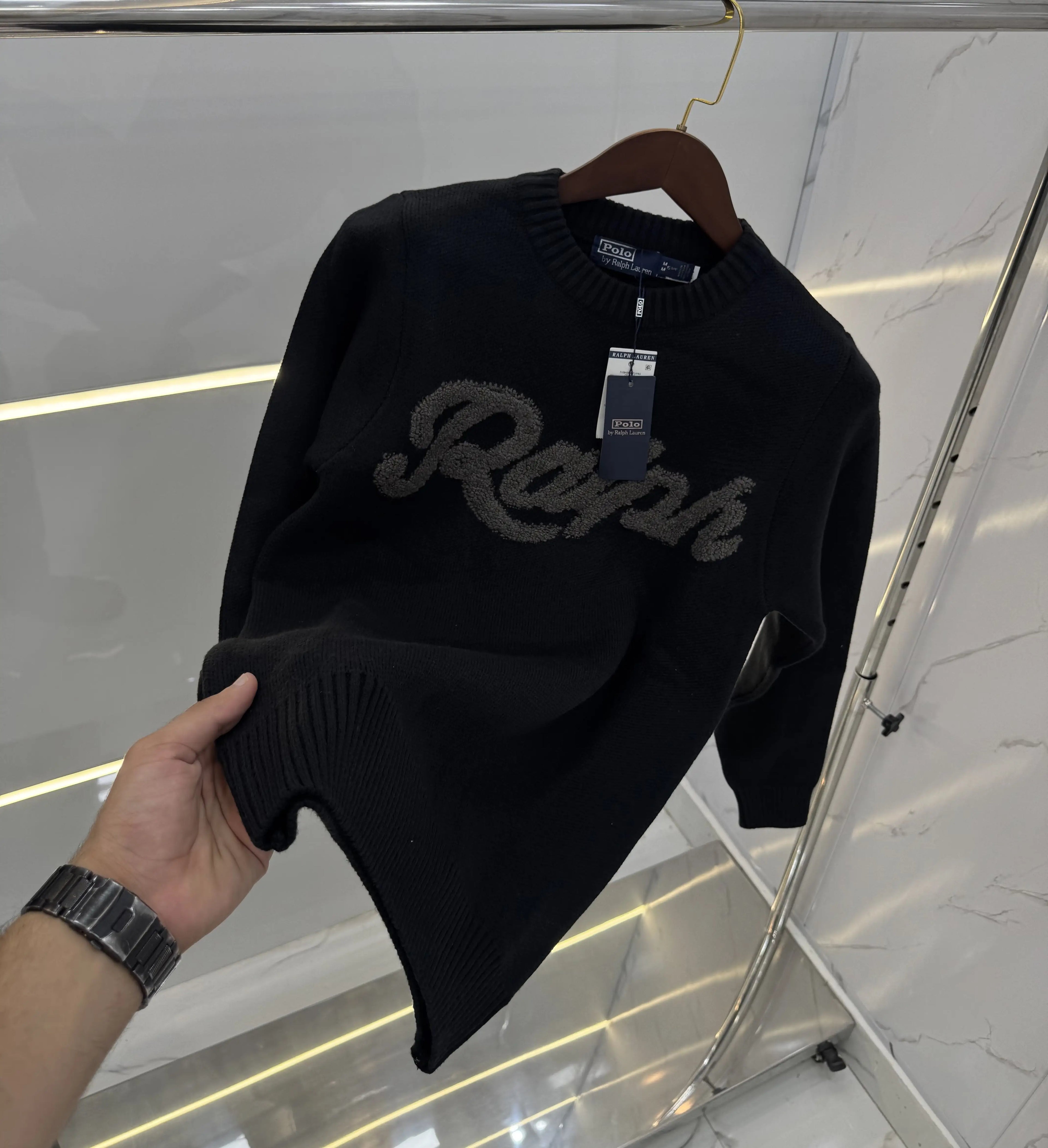 Ralph  Lauren Black Knitted Imported Pull Over