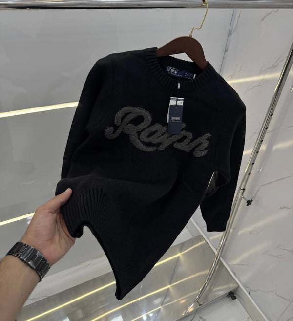 Ralph  Lauren Black Knitted Imported Pull Over